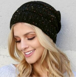 Riah Fashion Confetti Knitted Beanie. One Size. NIP